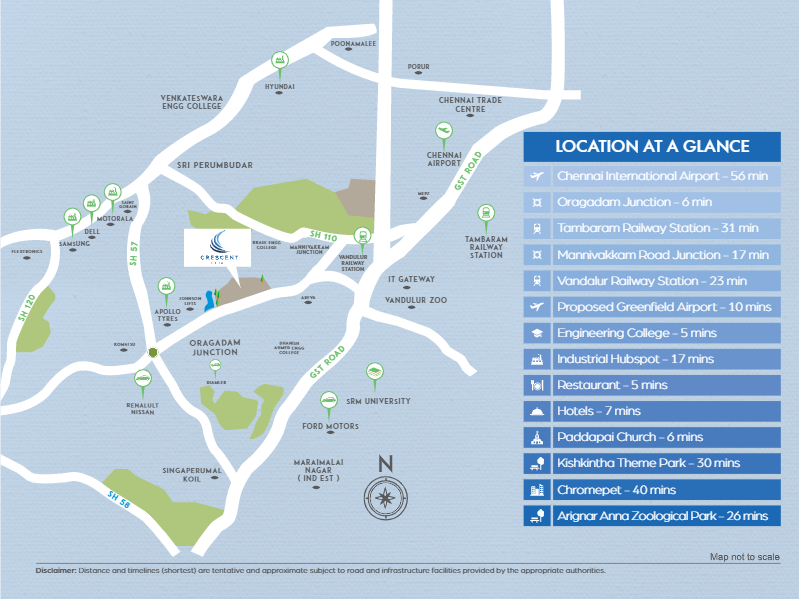 Tata Crescent Enclave Location Map